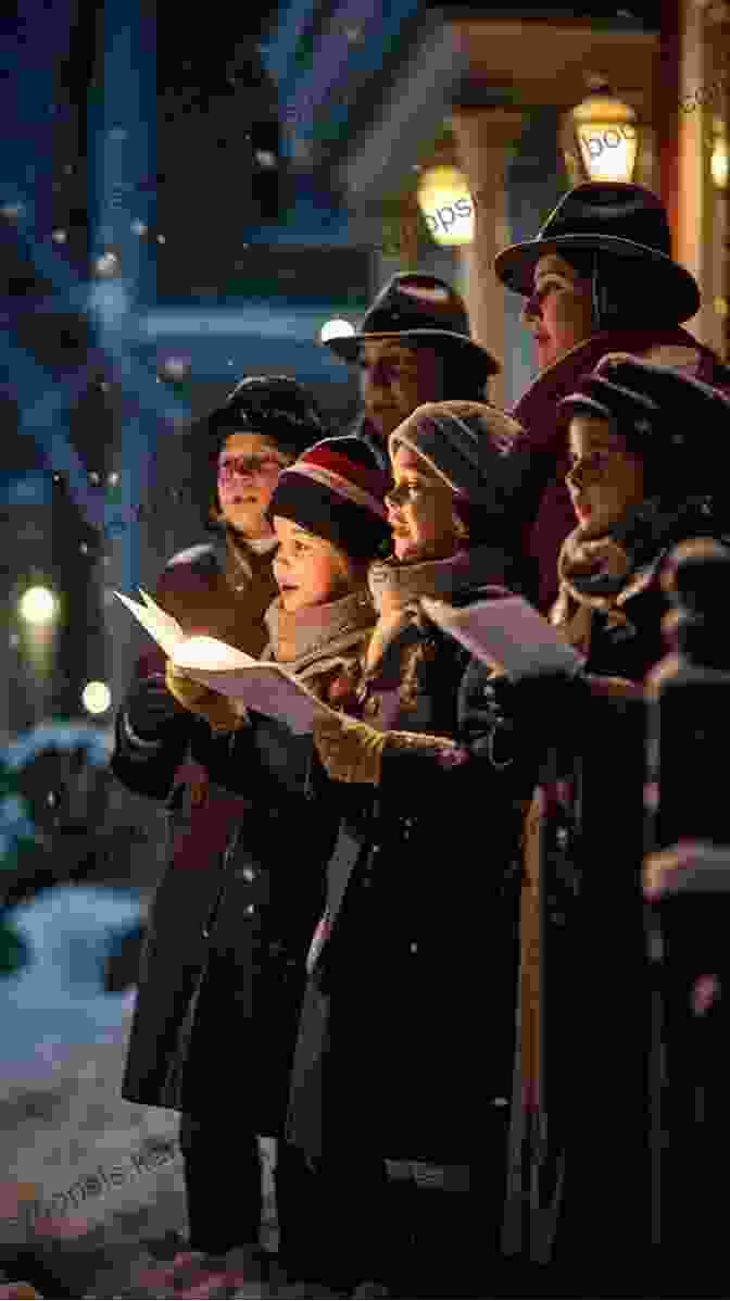 A Group Of Carolers Spreading Joy And Cheer In The Streets, Their Voices Echoing The True Spirit Of Christmas. Twas The Night Before The REAL Christmas