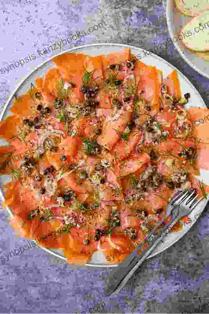 A Smoked Salmon Dish Garnished With Lemon And Herbs. BBQ SAUCES COOKBOOK: The Secret Ingredient To Next Level Smoking