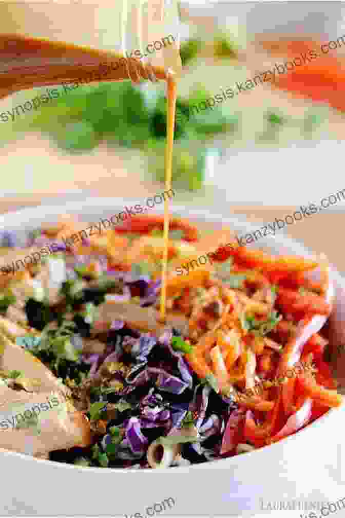 An Image Of A Thai Peanut Dressing Being Poured Over A Salad Salad Dressing Cookbook: Top 50 Homemade Salad Dressing Recipes